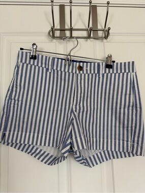 Old Navy Blue and White Striped High‑Waist Women’s Shorts